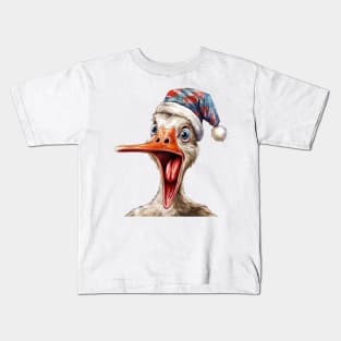 Funny Christmas Goose Face Kids T-Shirt